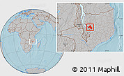 Gray Location Map of Mandimba, hill shading