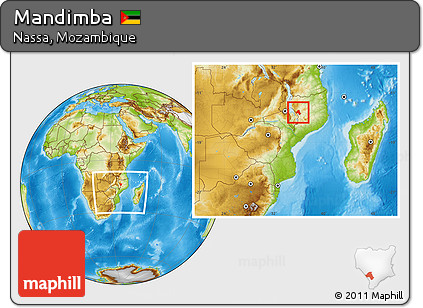 Physical Location Map of Mandimba, within the entire country