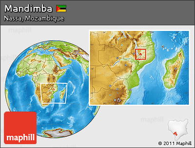 Physical Location Map of Mandimba, within the entire country