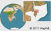 Satellite Location Map of Mandimba, highlighted country