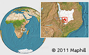 Satellite Location Map of Mandimba, highlighted parent region