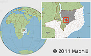 Savanna Style Location Map of Mandimba, highlighted country, highlighted parent region