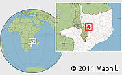 Savanna Style Location Map of Mandimba, highlighted country