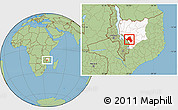 Savanna Style Location Map of Mandimba, highlighted parent region
