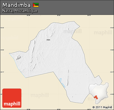 Classic Style Map of Mandimba, single color outside