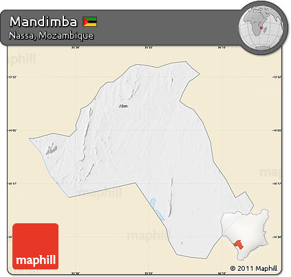 Classic Style Map of Mandimba, single color outside