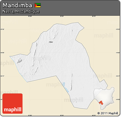 Classic Style Map of Mandimba, single color outside