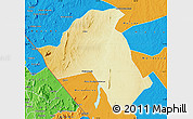 Physical Map of Mandimba, political outside