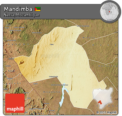 Physical Map of Mandimba, satellite outside