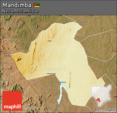 Physical Map of Mandimba, satellite outside