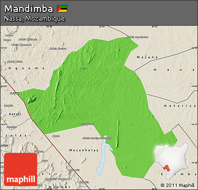 Political Map of Mandimba, shaded relief outside