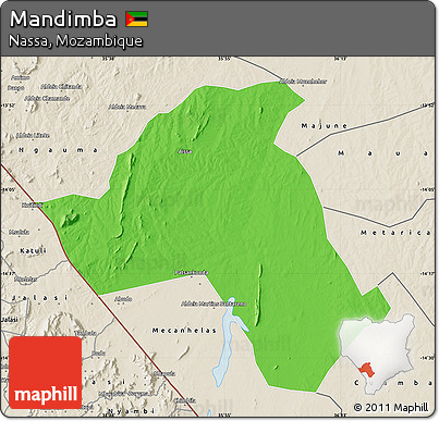 Political Map of Mandimba, shaded relief outside