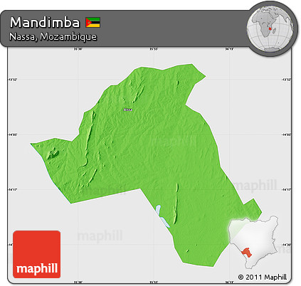 Political Map of Mandimba, single color outside