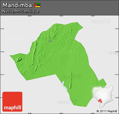Political Map of Mandimba, single color outside
