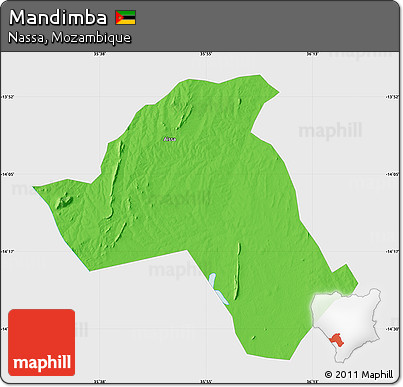 Political Map of Mandimba, single color outside