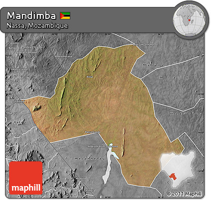 Satellite Map of Mandimba, desaturated
