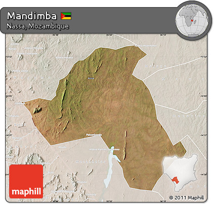 Satellite Map of Mandimba, lighten