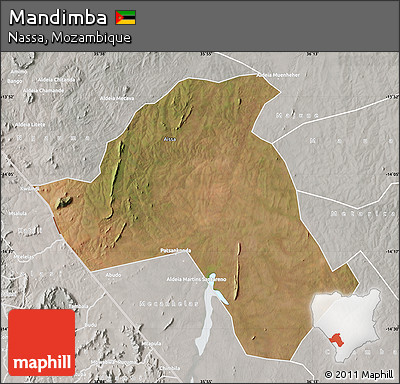 Satellite Map of Mandimba, lighten, semi-desaturated