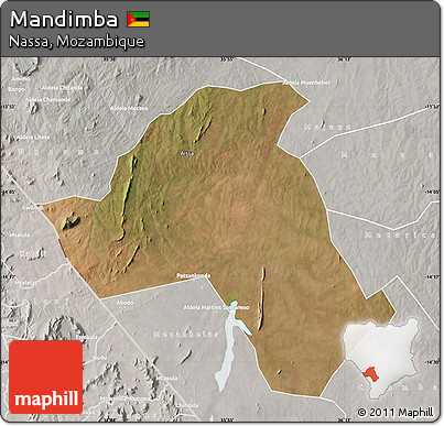 Satellite Map of Mandimba, lighten, semi-desaturated