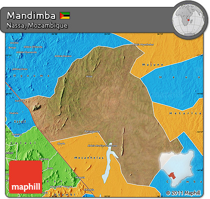 Satellite Map of Mandimba, political outside