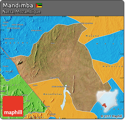 Satellite Map of Mandimba, political outside