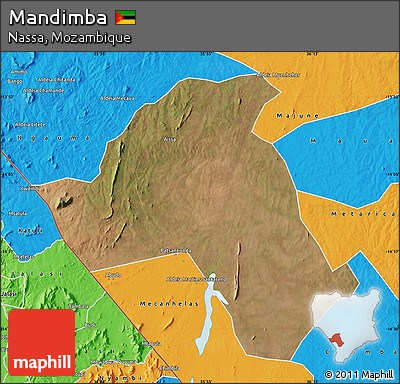 Satellite Map of Mandimba, political outside