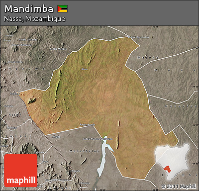 Satellite Map of Mandimba, semi-desaturated
