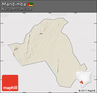 Shaded Relief Map of Mandimba, cropped outside