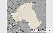 Shaded Relief Map of Mandimba, darken, desaturated