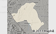 Shaded Relief Map of Mandimba, darken, semi-desaturated