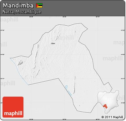 Silver Style Map of Mandimba, single color outside