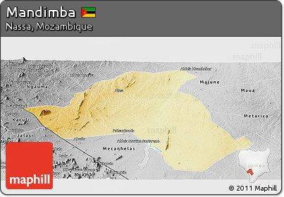 Physical Panoramic Map of Mandimba, desaturated