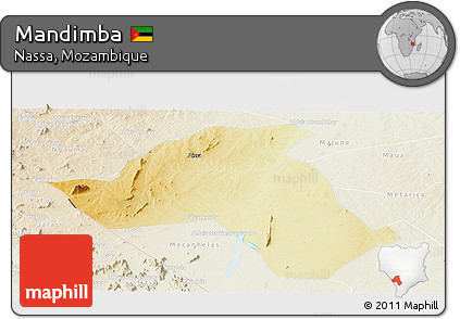Physical Panoramic Map of Mandimba, lighten