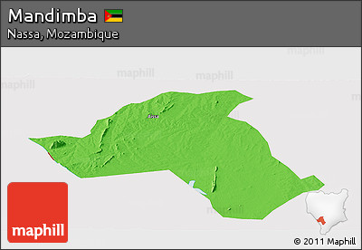Political Panoramic Map of Mandimba, cropped outside