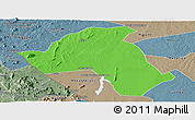 Political Panoramic Map of Mandimba, semi-desaturated