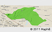 Political Panoramic Map of Mandimba, shaded relief outside