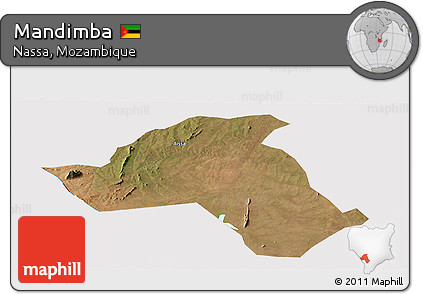 Satellite Panoramic Map of Mandimba, cropped outside