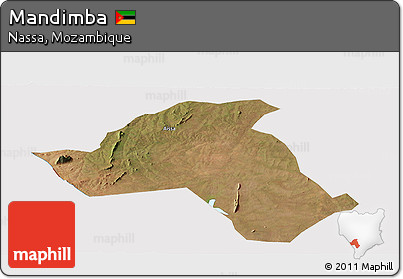 Satellite Panoramic Map of Mandimba, cropped outside