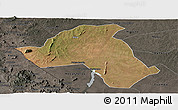 Satellite Panoramic Map of Mandimba, darken, semi-desaturated