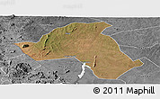 Satellite Panoramic Map of Mandimba, desaturated