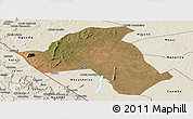 Satellite Panoramic Map of Mandimba, shaded relief outside
