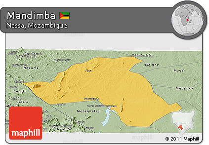 Savanna Style Panoramic Map of Mandimba