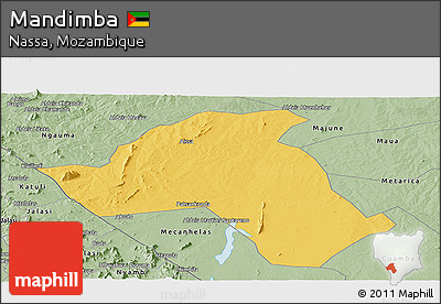 Savanna Style Panoramic Map of Mandimba