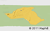 Savanna Style Panoramic Map of Mandimba, single color outside