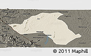 Shaded Relief Panoramic Map of Mandimba, darken