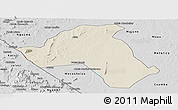 Shaded Relief Panoramic Map of Mandimba, desaturated