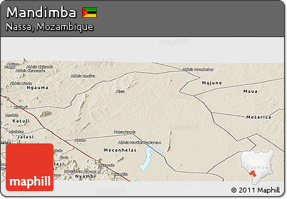 Shaded Relief Panoramic Map of Mandimba