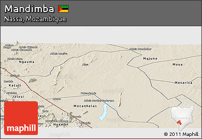 Shaded Relief Panoramic Map of Mandimba