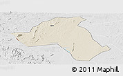 Shaded Relief Panoramic Map of Mandimba, lighten, desaturated