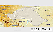 Shaded Relief Panoramic Map of Mandimba, physical outside
